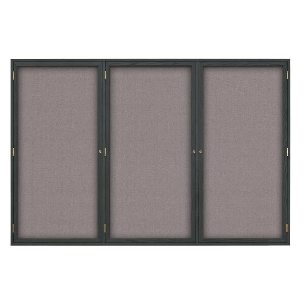 United Visual Products Open Faced Traditional Corkboard, 24x18" UV640A-BLACK-AMETHY - main